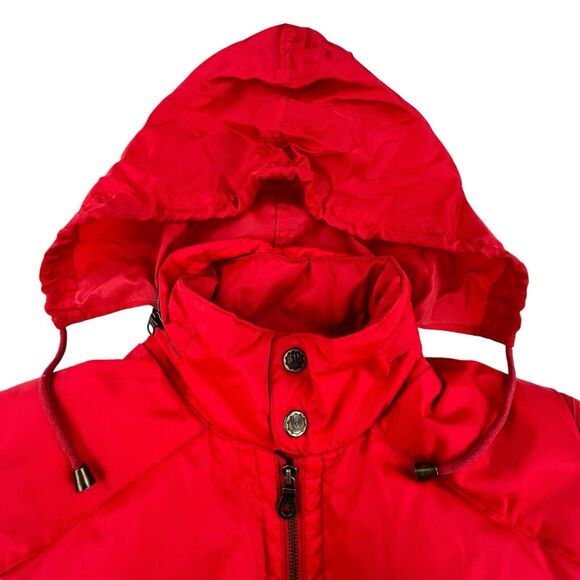 Vintage Gap Down Puffer Vest Men's M Alpine 317 Red Full Zip Racing Series Hood - Picture 10 of 14